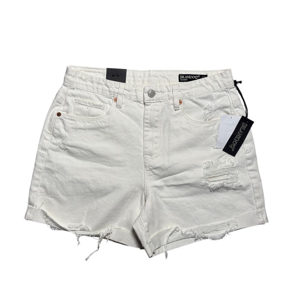 BLANKNYC The Perry‎ Raw Hem High Waist Denim Mom Shorts 27 NWT